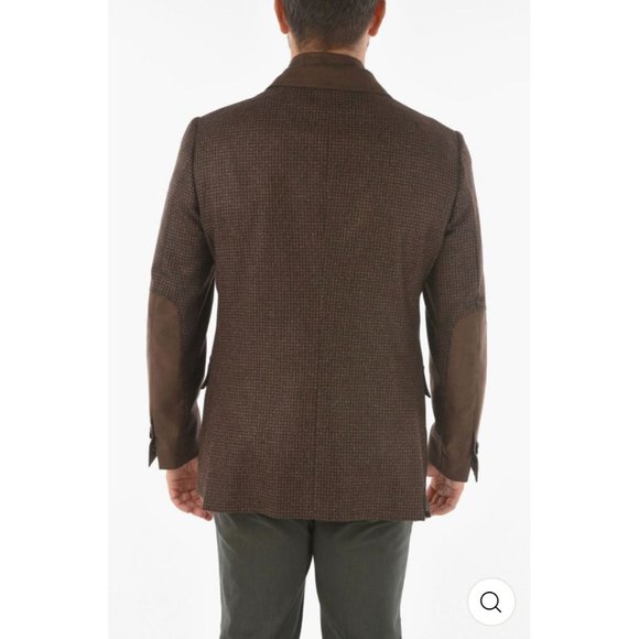 CORNELIANI Wool and Cashmere Houndstooth Blazer - Picture 2 of 6